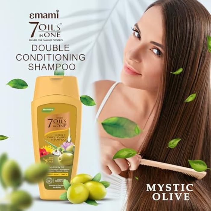 Emami 7 Oils in One Double Conditioning Shampoo Mystic Olive 400 ML - Image 3